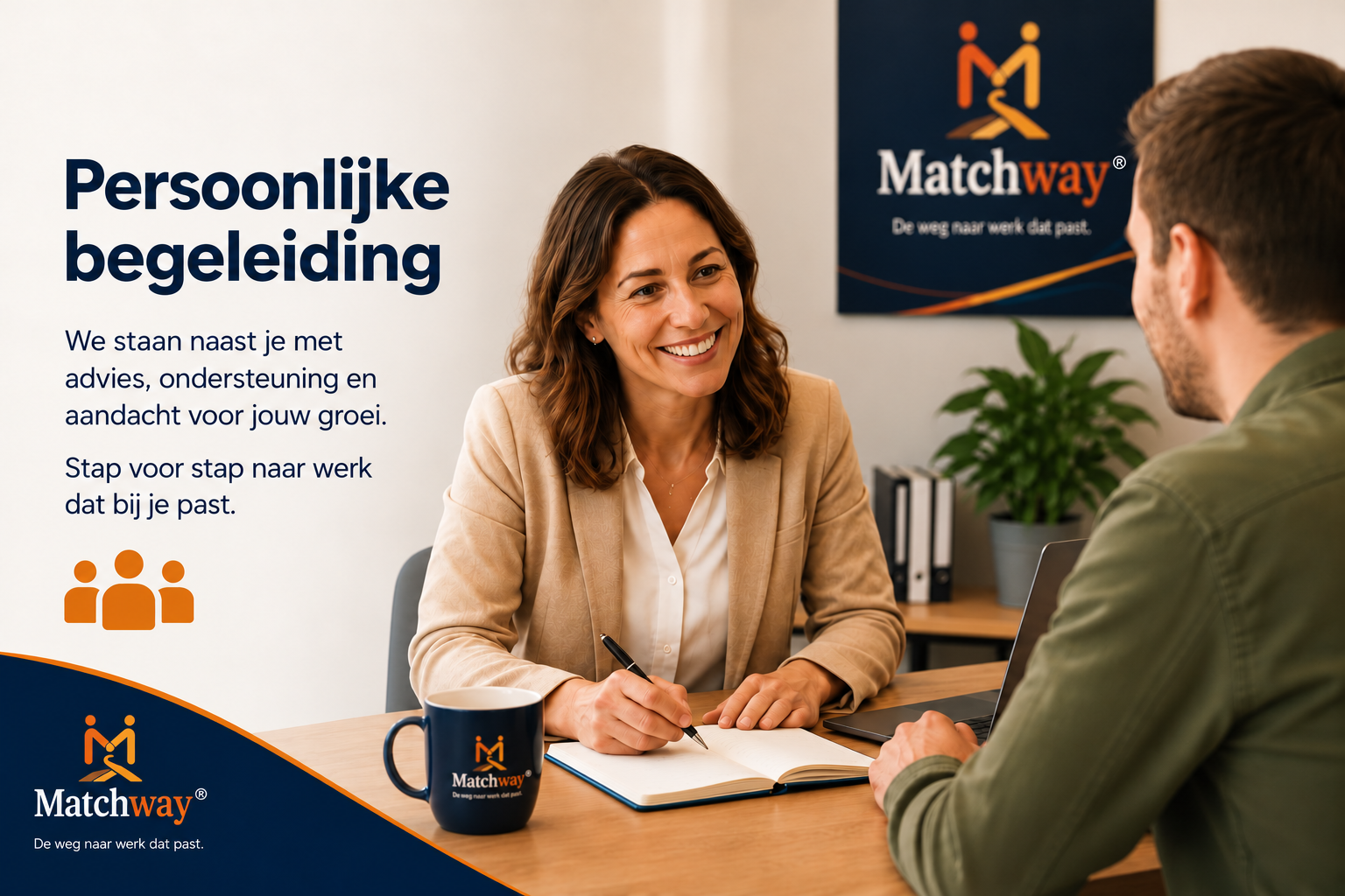 Persoonlijke begeleiding van werkzoekenden door Matchway